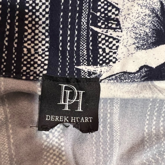 Derek Heart Navy & White Floral & Stripe Tunic Top, super soft - Picture 2 of 11